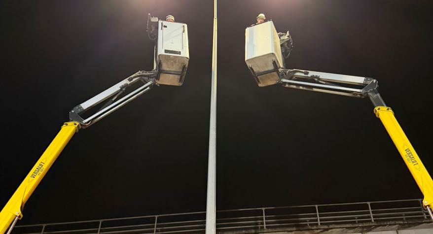 Street Lighting works M20, Maidstone, Kent