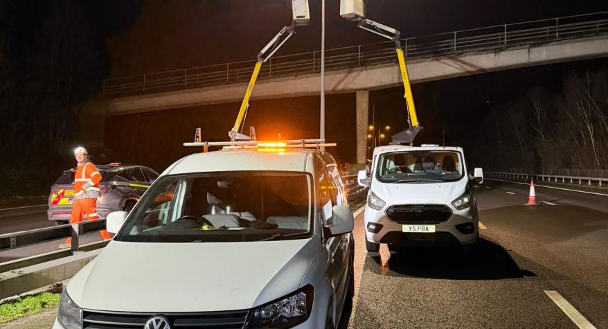 Street Lighting works M20, Maidstone, Kent